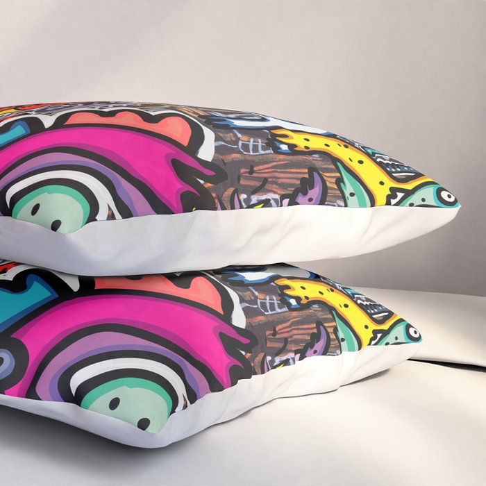 Stickers Attack Street Art Graffiti Pillow Sham Gallery Image 3
