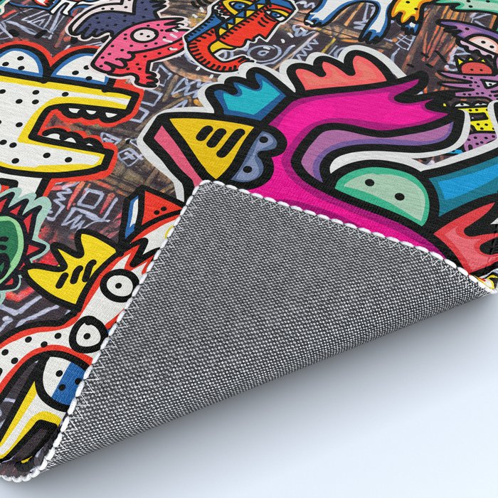 Stickers Attack Street Art Graffiti Rug Gallery Image 4