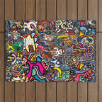 Stickers Attack Street Art Graffiti Outdoor Rug Gallery Image 1