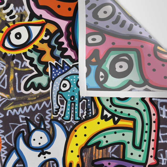 Stickers Attack Street Art Graffiti Wall Tapestry Gallery Image 3