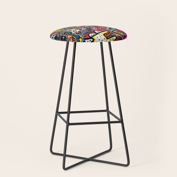Stickers Attack Street Art Graffiti Stool Gallery Image 1