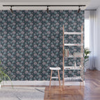 Dark Floral Elegance Wall Mural Gallery Image 1
