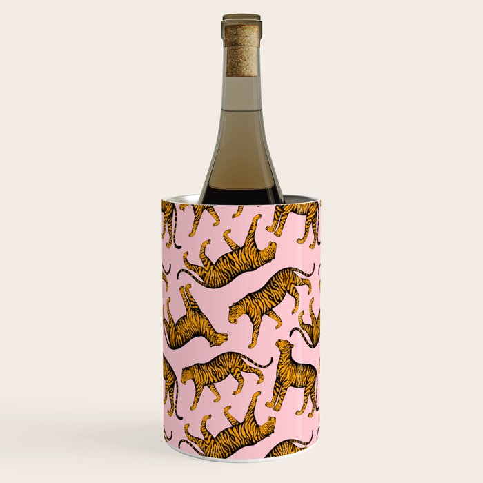 Tigers (Pink and Marigold) Wine Chiller Gallery Image 1
