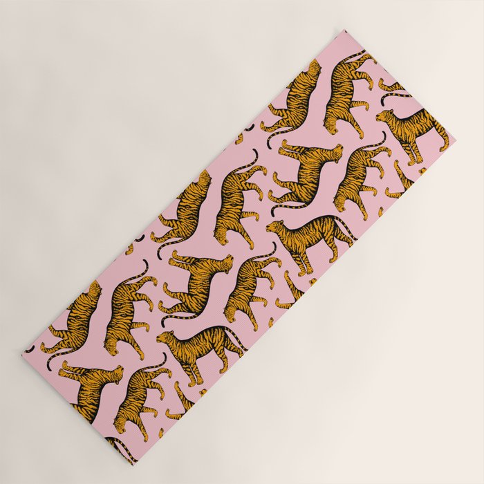 Tigers (Pink and Marigold) Yoga Mat