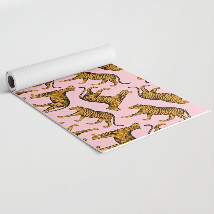 Tigers (Pink and Marigold) Yoga Mat Gallery Image 2