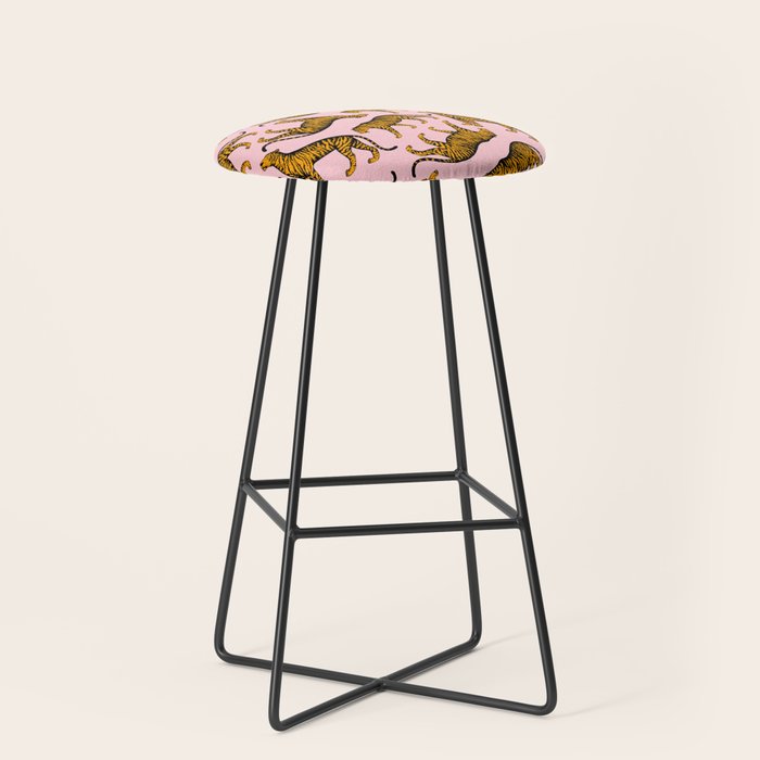 Tigers (Pink and Marigold) Stool Gallery Image 1