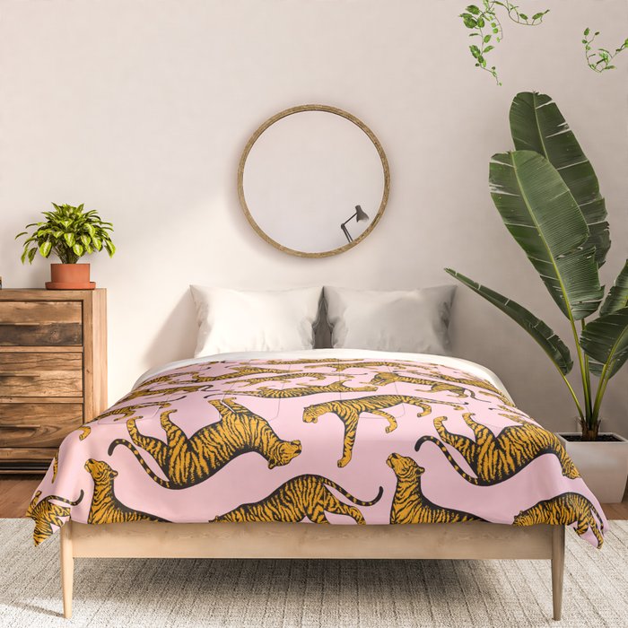 Tigers (Pink and Marigold) Comforter Gallery Image 3