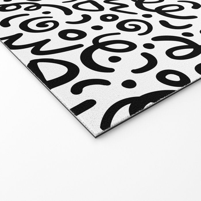 Fun black line doodle art pattern Welcome Mat Gallery Image 2