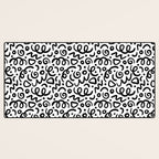 Fun black line doodle art pattern Desk Mat Gallery Image 3