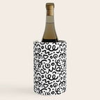 Fun black line doodle art pattern Wine Chiller Gallery Image 2