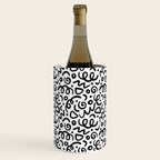 Fun black line doodle art pattern Wine Chiller Gallery Image 3
