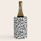 Fun black line doodle art pattern Wine Chiller Gallery Image 1