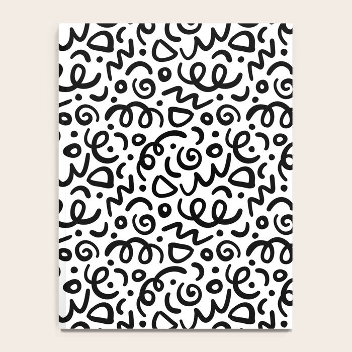 Fun black line doodle art pattern Notebook Gallery Image 4