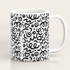 Fun black line doodle art pattern Coffee Mug Gallery Image 1