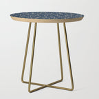 Mid Century Modern Twinkling Starburst Retro Atomic Pattern in Navy Blue and Beige  Side Table Gallery Image 1