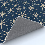 Mid Century Modern Twinkling Starburst Retro Atomic Pattern in Navy Blue and Beige  Rug Gallery Image 4