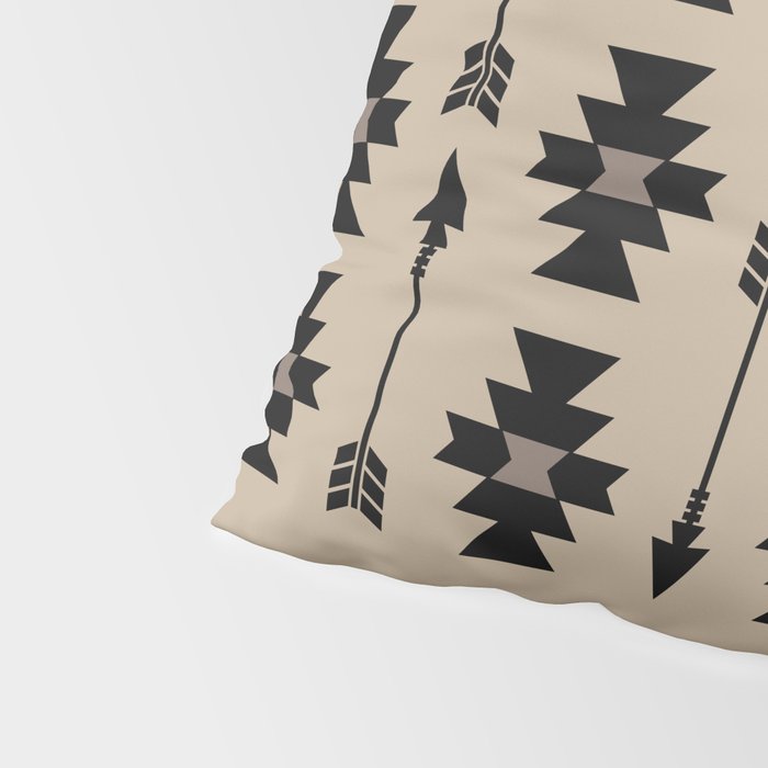 Southwestern Arrow Pattern 232 Black and Beige Pillow Sham Gallery Image 4