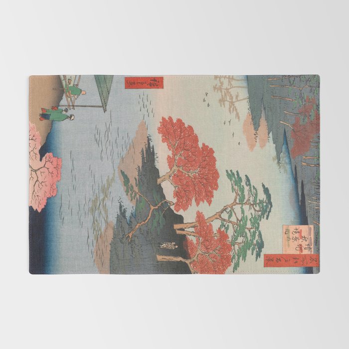 Inside Akiba Shrine Vintage Ukiyo-e Japanese Art Rug Gallery Image 2