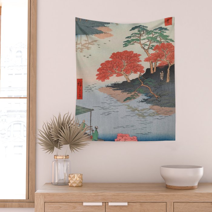 Inside Akiba Shrine Vintage Ukiyo-e Japanese Art Wall Tapestry Gallery Image 2