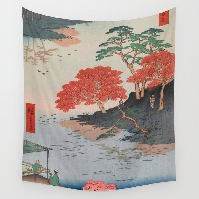 Inside Akiba Shrine Vintage Ukiyo-e Japanese Art Wall Tapestry Gallery Image 1