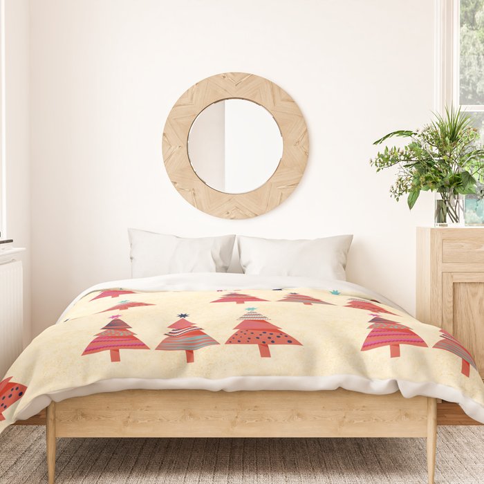 Three Christmas Trees Duvet Cover Gallery Image 3