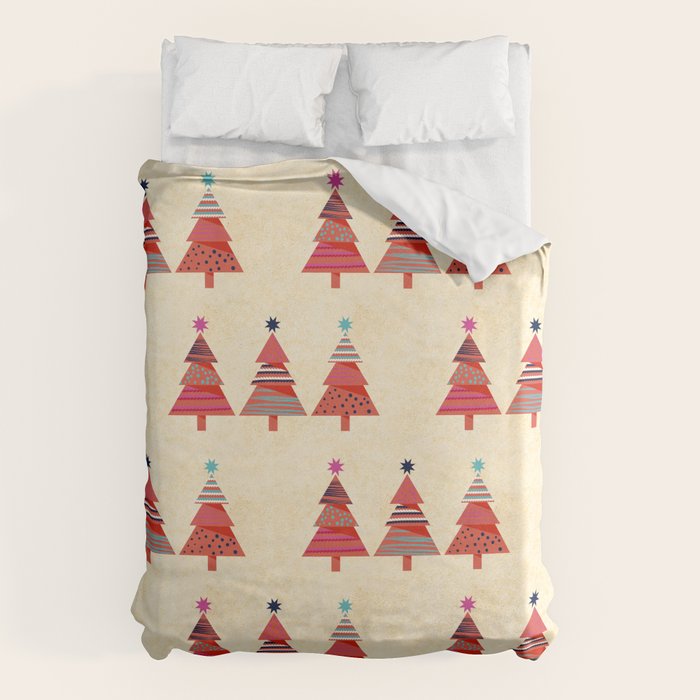 Three Christmas Trees Duvet Cover Gallery Image 1