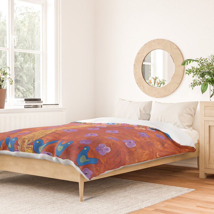 Rust Tree of Life by Gert Mathiesen Duvet Cover Gallery Image 2
