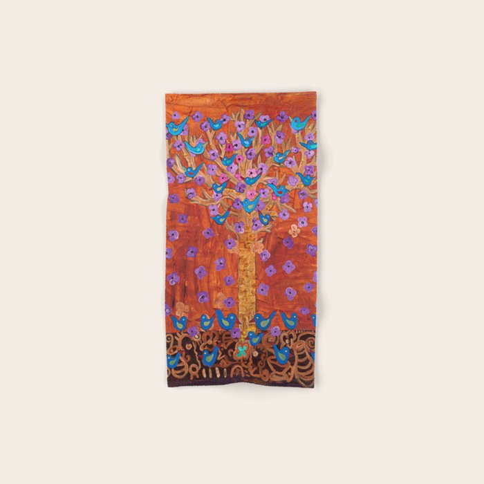 Rust Tree of Life by Gert Mathiesen Bath Towel Gallery Image 1