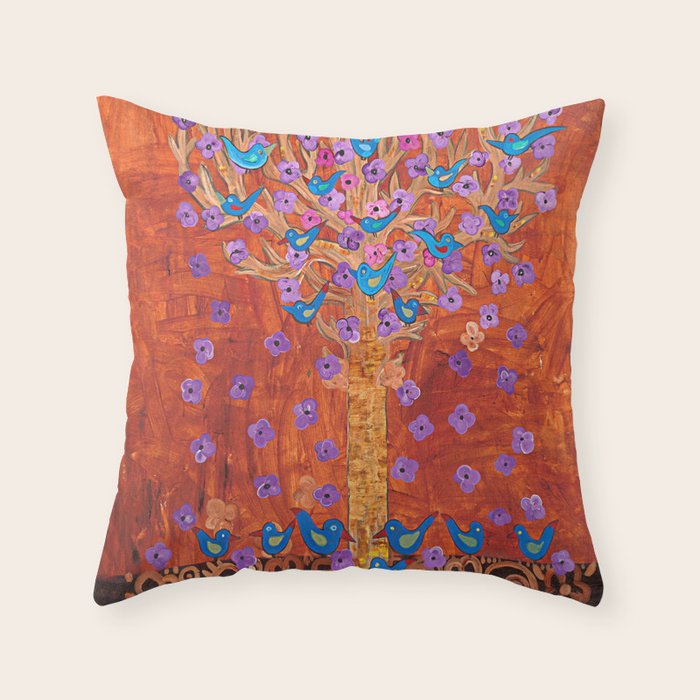Rust Tree of Life by Gert Mathiesen Throw Pillow Gallery Image 6