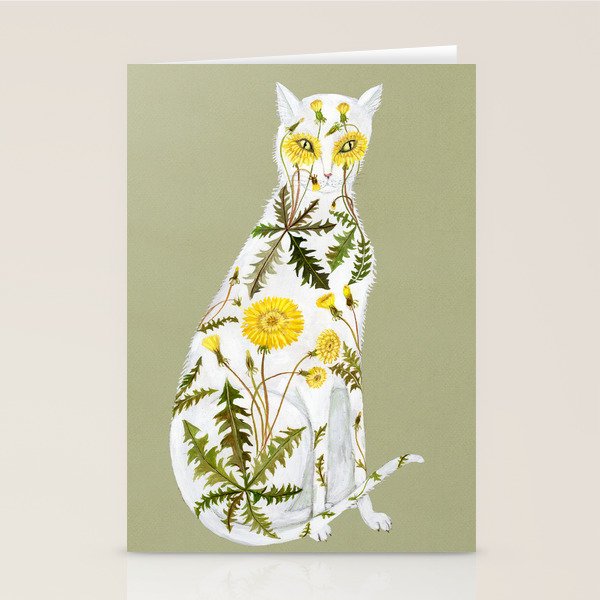 Dandelion Cat Stationery Card Gallery Image 2