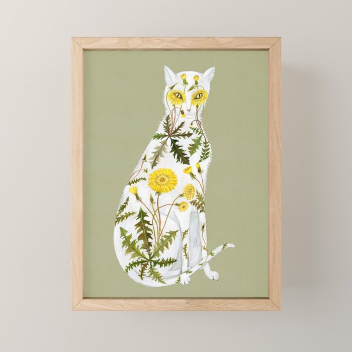 Dandelion Cat Mini Art Print Gallery Image 1