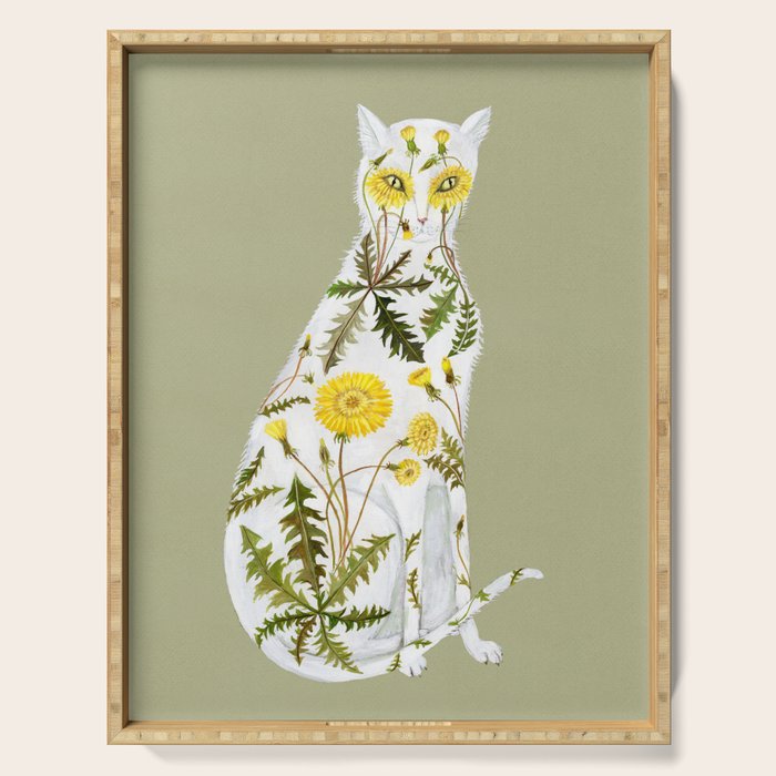 Dandelion Cat Serving Tray Gallery Image 1