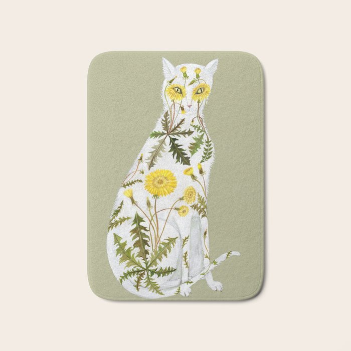 Dandelion Cat Bath Mat Gallery Image 1