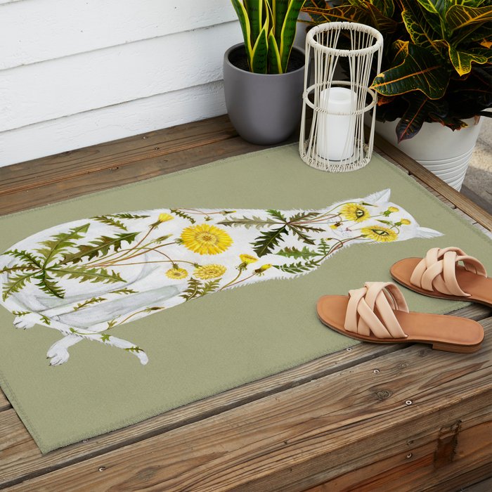 Dandelion Cat Outdoor Rug Gallery Image 2