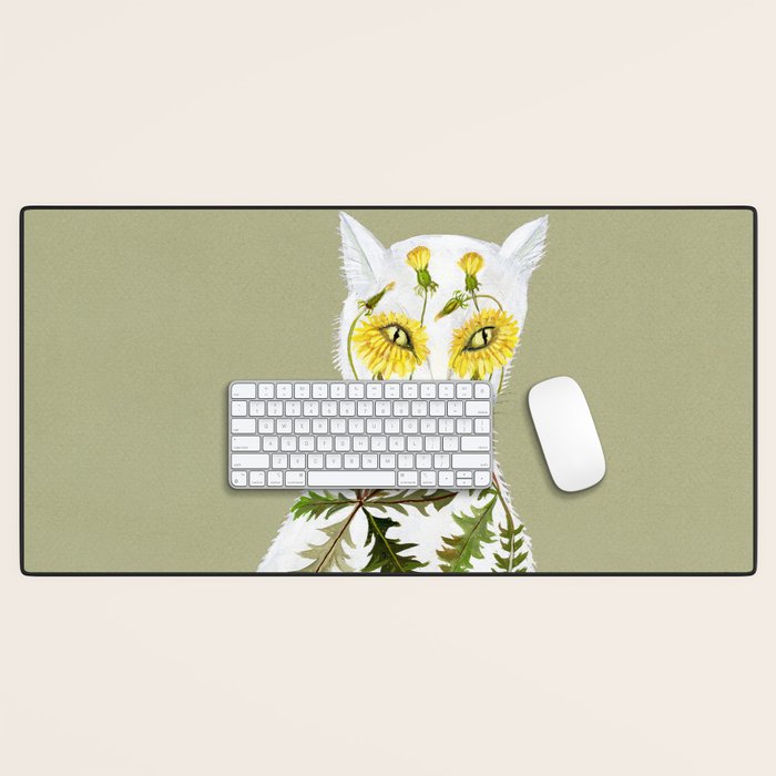 Dandelion Cat Desk Mat Gallery Image 1