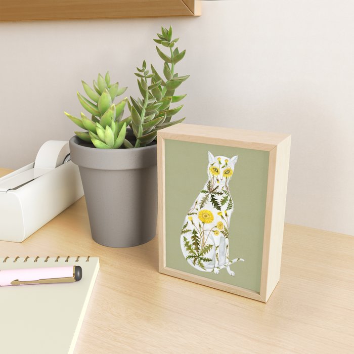 Dandelion Cat Mini Art Print Gallery Image 2