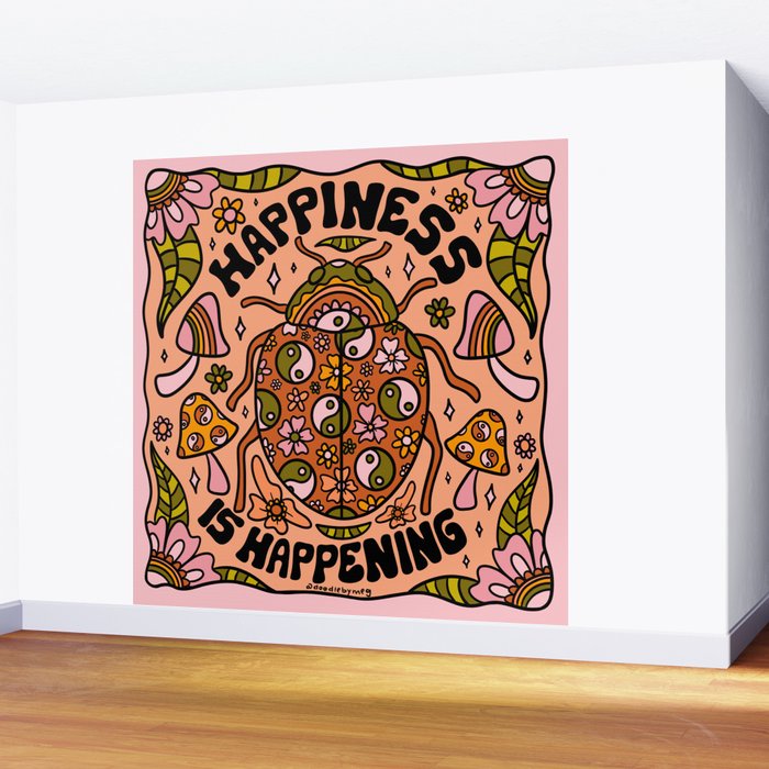 Happiness is Happening Wall Mural Gallery Image 2