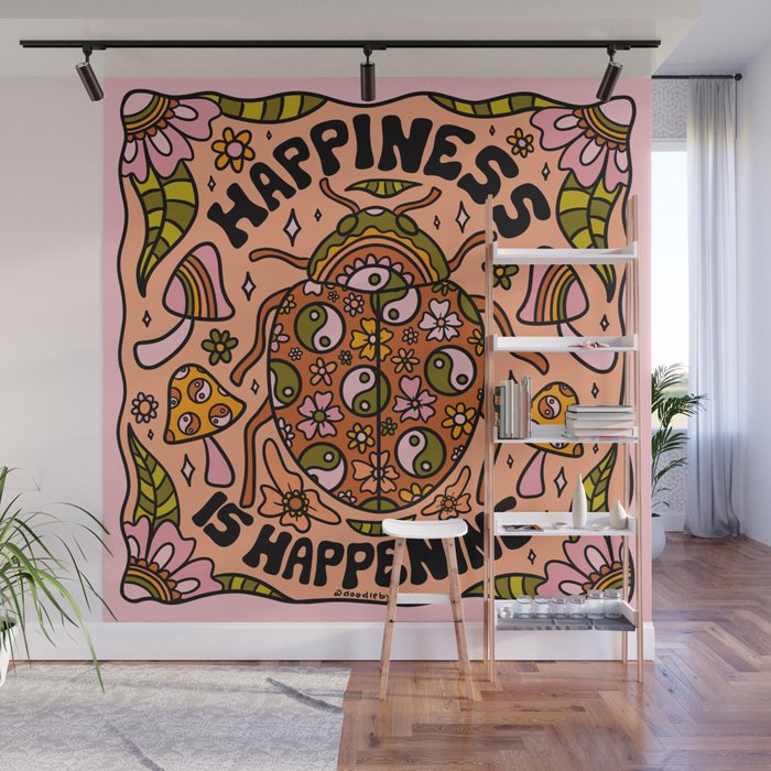 Happiness is Happening Wall Mural Gallery Image 1
