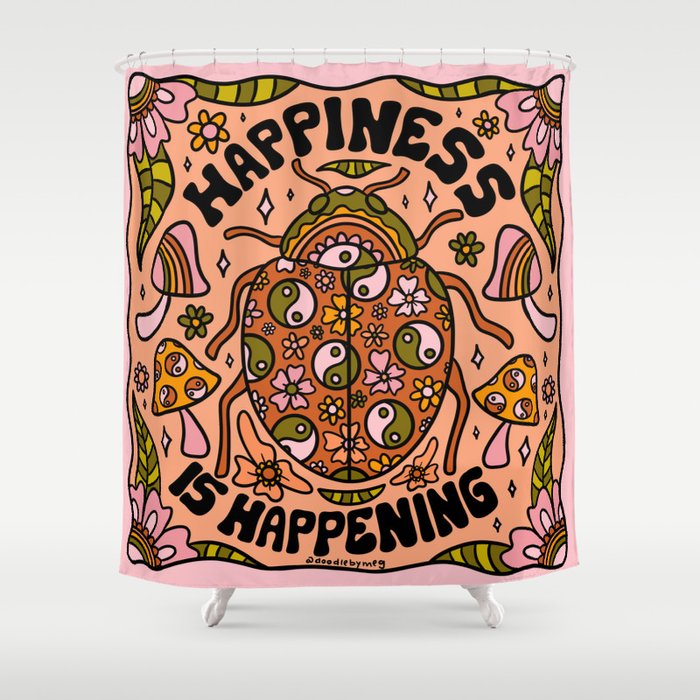 Happiness is Happening Shower Curtain Gallery Image 1