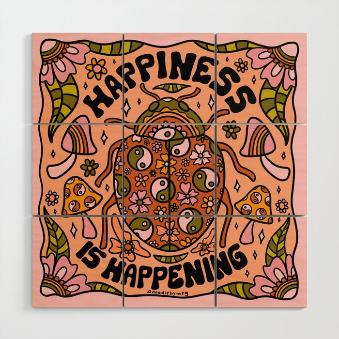 Happiness is Happening Wood Wall Art Gallery Image 1