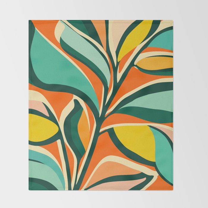 Garden Festival - Abstract Botanical Series Throw Blanket Gallery Image 2