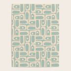 Mid Century Modern Piquet Multi Geometric Pattern in Light Celadon Teal Poster Gallery Image 4