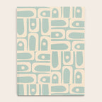 Mid Century Modern Piquet Multi Geometric Pattern in Light Celadon Teal Notebook Gallery Image 4