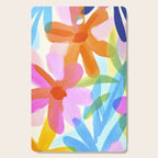 Sunny Day Bold Abstract Florals Multicolor Cheerful Summer Pattern Cutting Board Gallery Image 1