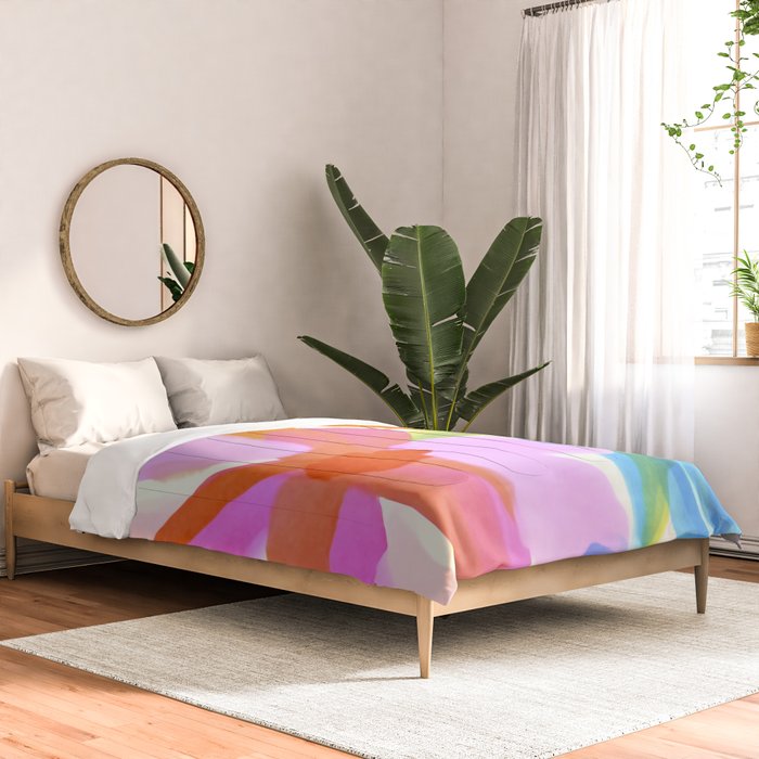 Sunny Day Bold Abstract Florals Multicolor Cheerful Summer Pattern Comforter Gallery Image 2
