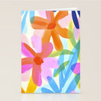 Sunny Day Bold Abstract Florals Multicolor Cheerful Summer Pattern Stationery Card Gallery Image 2