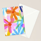 Sunny Day Bold Abstract Florals Multicolor Cheerful Summer Pattern Stationery Card Gallery Image 2