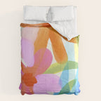 Sunny Day Bold Abstract Florals Multicolor Cheerful Summer Pattern Comforter Gallery Image 6