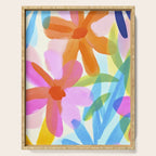 Sunny Day Bold Abstract Florals Multicolor Cheerful Summer Pattern Serving Tray Gallery Image 1