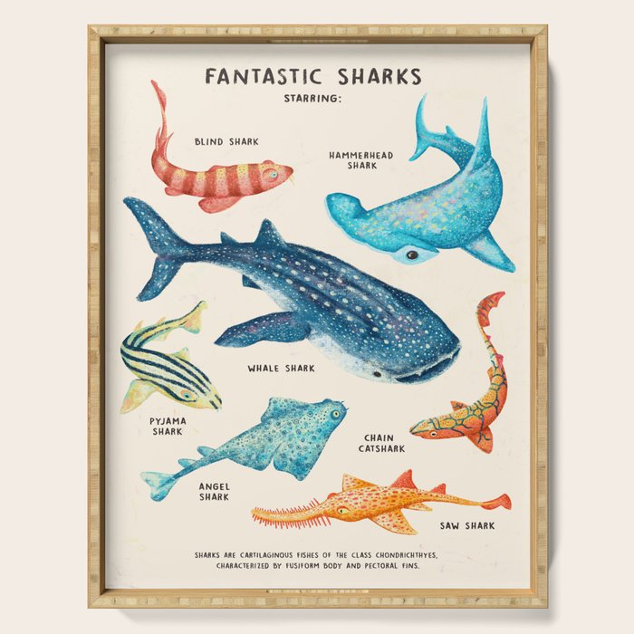 FANTASTIC SHARKS Serving Tray Gallery Image 1